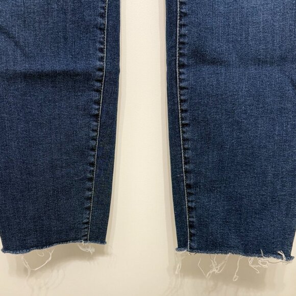 Good American Good Legs Skinny Jeans Raw Hem Dark Blue Wash (Plus Size 14/32/1X) - Picture 3 of 7